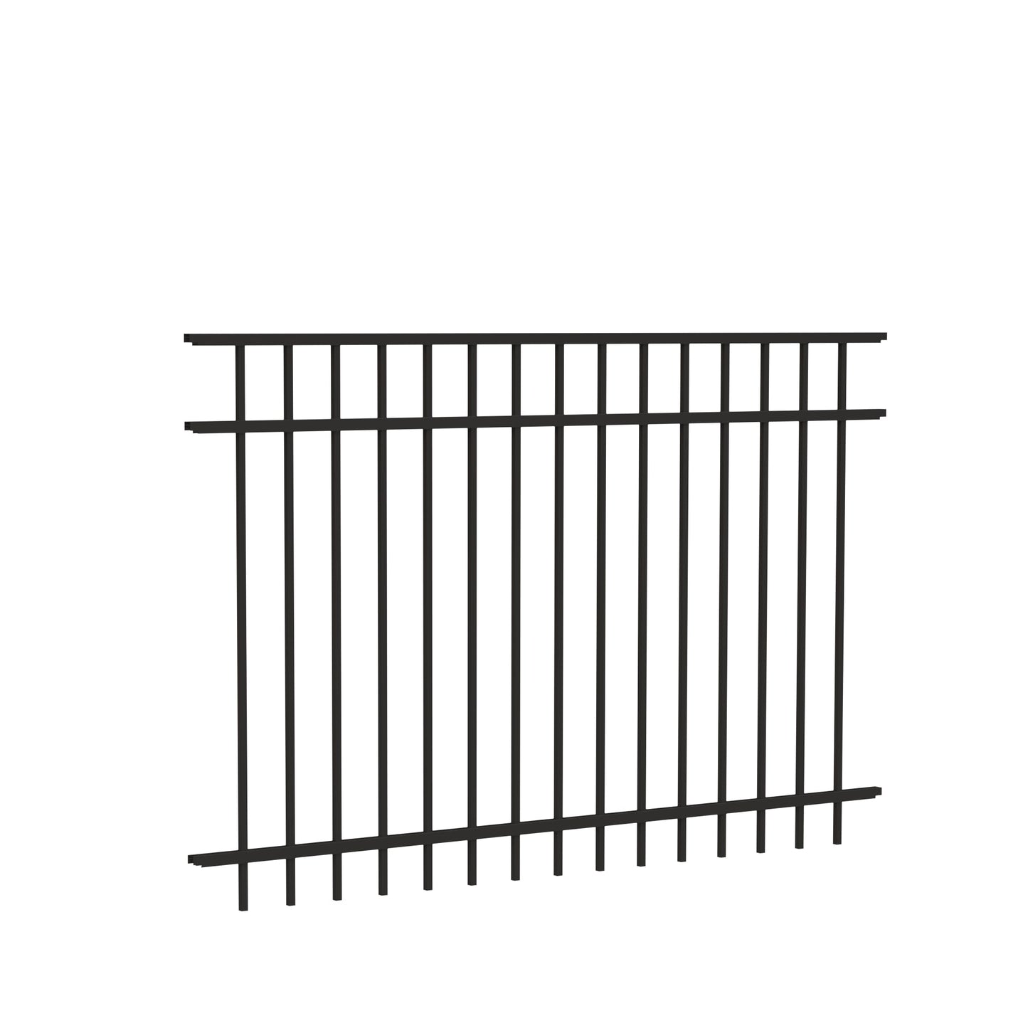 Princeton Harbor Series - Fence Panel - 4' x 6'-Aluminum Fence Panels-ActiveYards-Black-FenceCenter