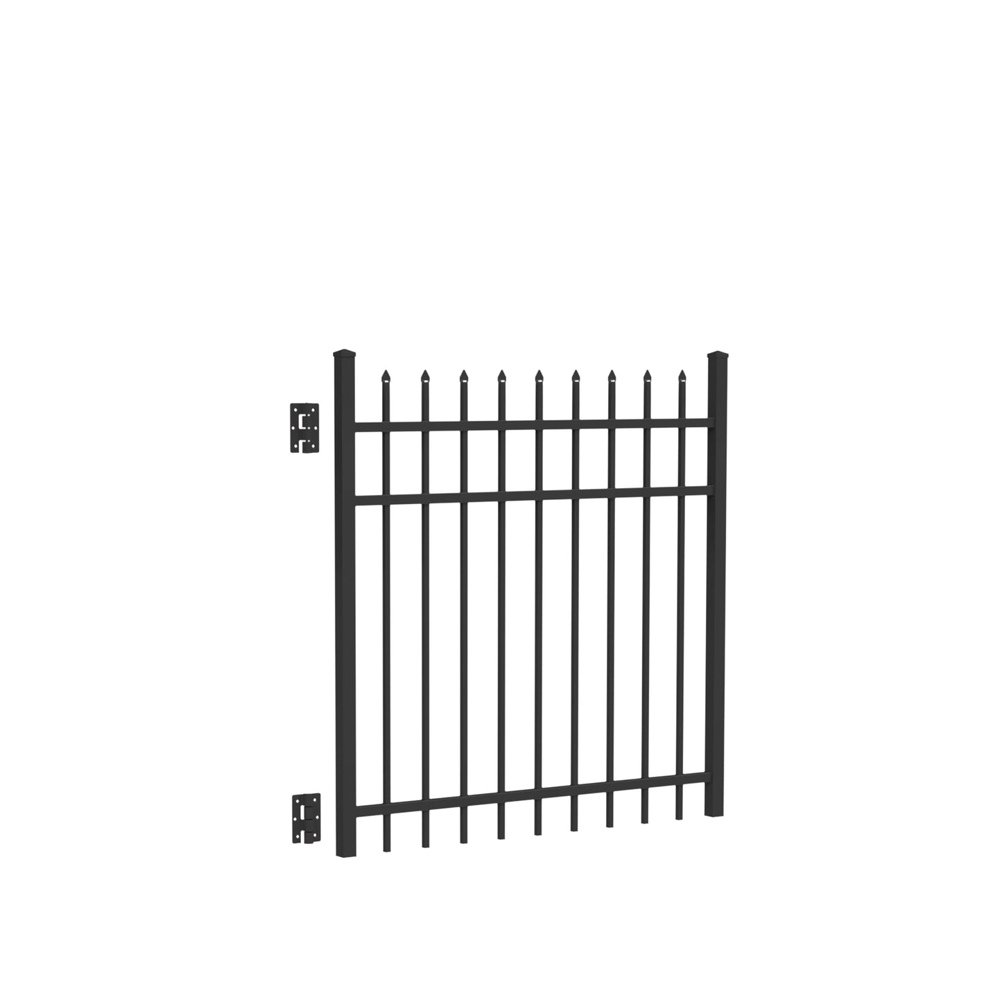 Georgetown Harbor Series - Straight Gate - 4' x 4'-Aluminum Fence Gates-ActiveYards-Black-FenceCenter