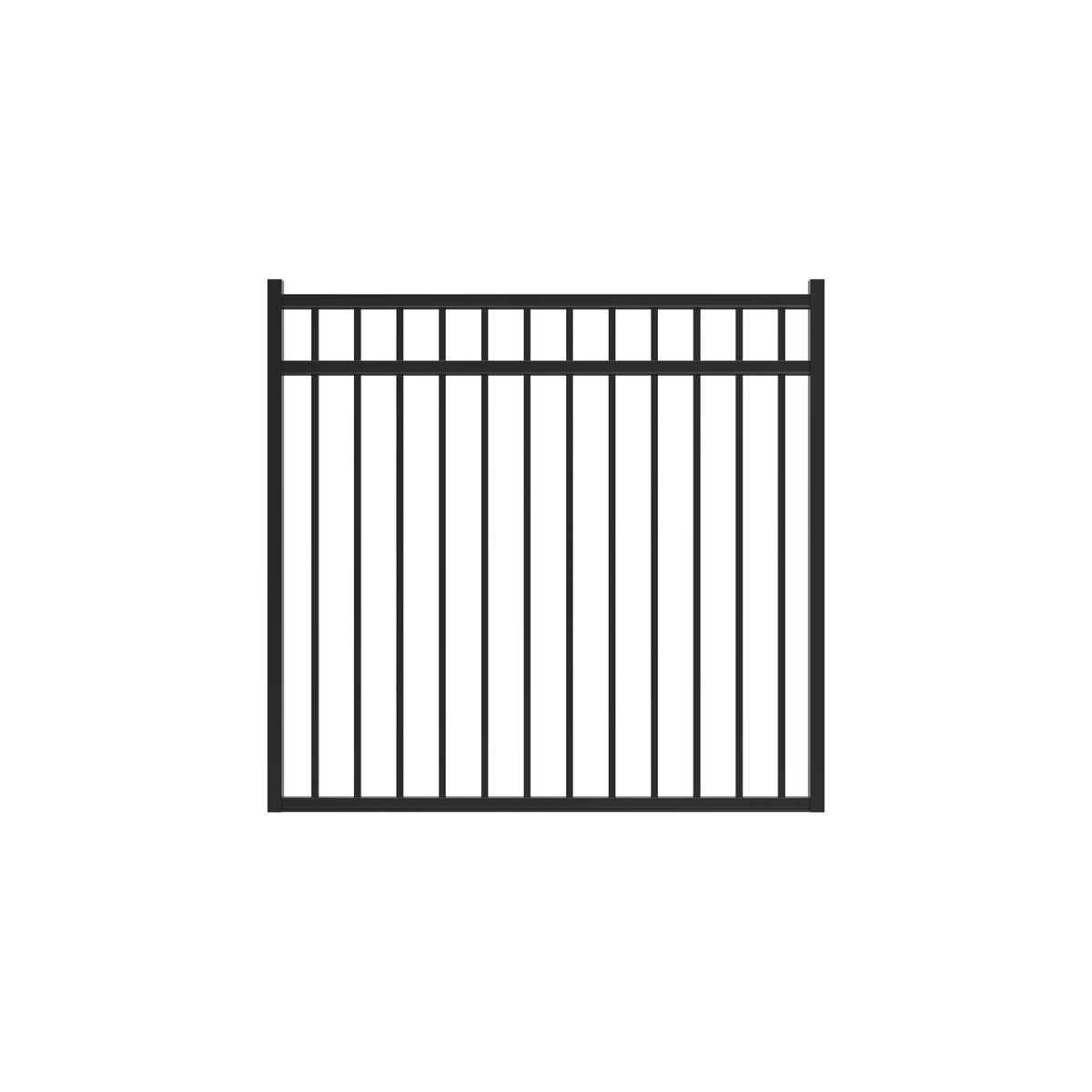 Princeton Haven Series - Straight Gate - 4½' x 5'-Aluminum Fence Gates-ActiveYards-Black-FenceCenter