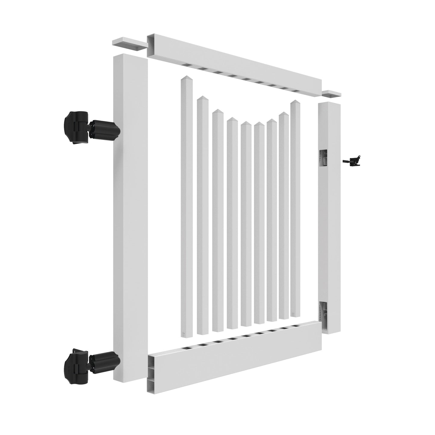 Cape Cod Scallop - Walk Gate - 4' x 46"-Vinyl Fence Gates-catalyst-White-FenceCenter