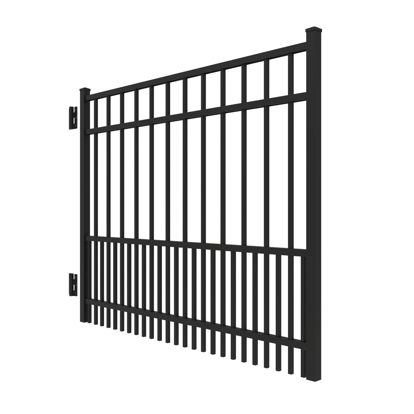 Raleigh Harbor Series - Straight Gate - 4' x 5'-Aluminum Fence Gates-ActiveYards-Black-FenceCenter