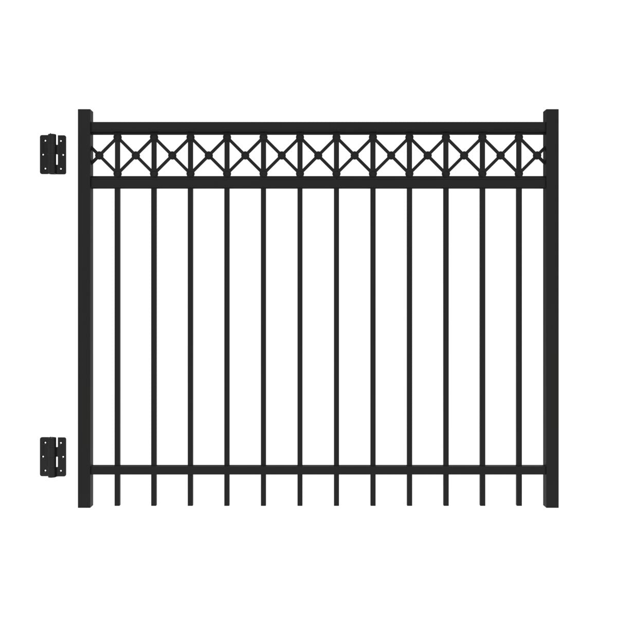 Parkside Harbor Series - Straight Gate - 4' x 5'-Aluminum Fence Gates-ActiveYards-Black-FenceCenter