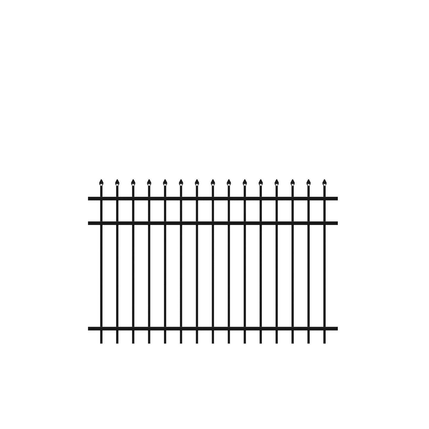Georgetown Harbor Series - Fence Panel - 4' x 6'-Aluminum Fence Panels-ActiveYards-Black-FenceCenter