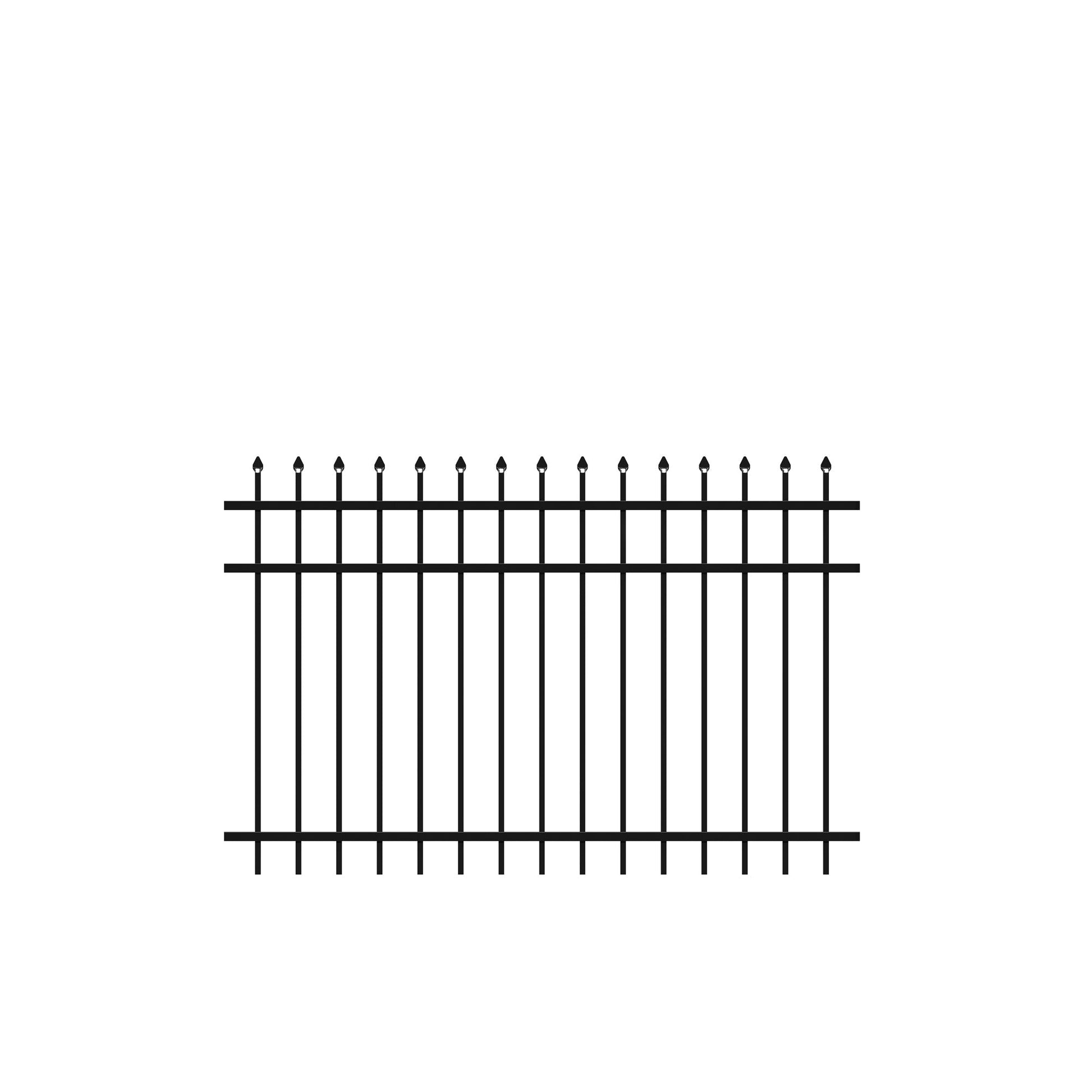 Georgetown Harbor Series - Fence Panel - 4' x 6'-Aluminum Fence Panels-ActiveYards-Black-FenceCenter