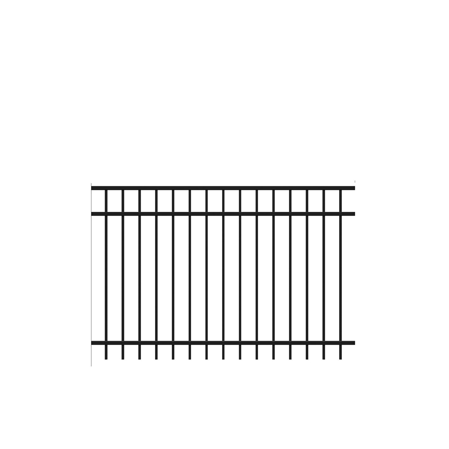 Princeton Harbor Series - Fence Panel - 4' x 6'-Aluminum Fence Panels-ActiveYards-Black-FenceCenter