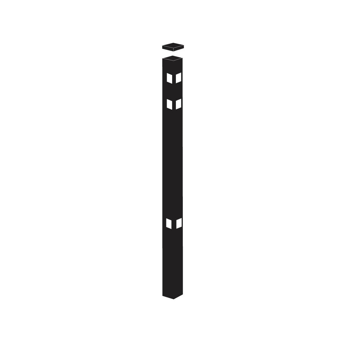 Corner Post - 2" x 2" x 70" (G)-Aluminum Fence Posts-ActiveYards-Black-FenceCenter