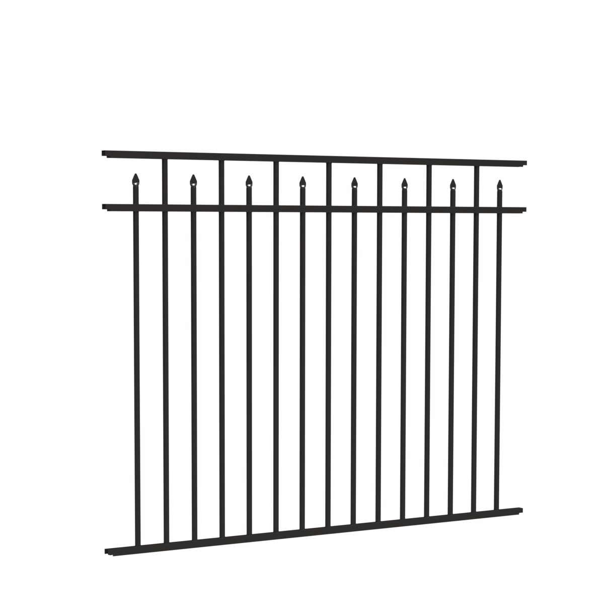 Augustine Harbor Series - Fence Panel - 4½' x 6' Drop Rail-Aluminum Fence Panels-ActiveYards-Black-FenceCenter