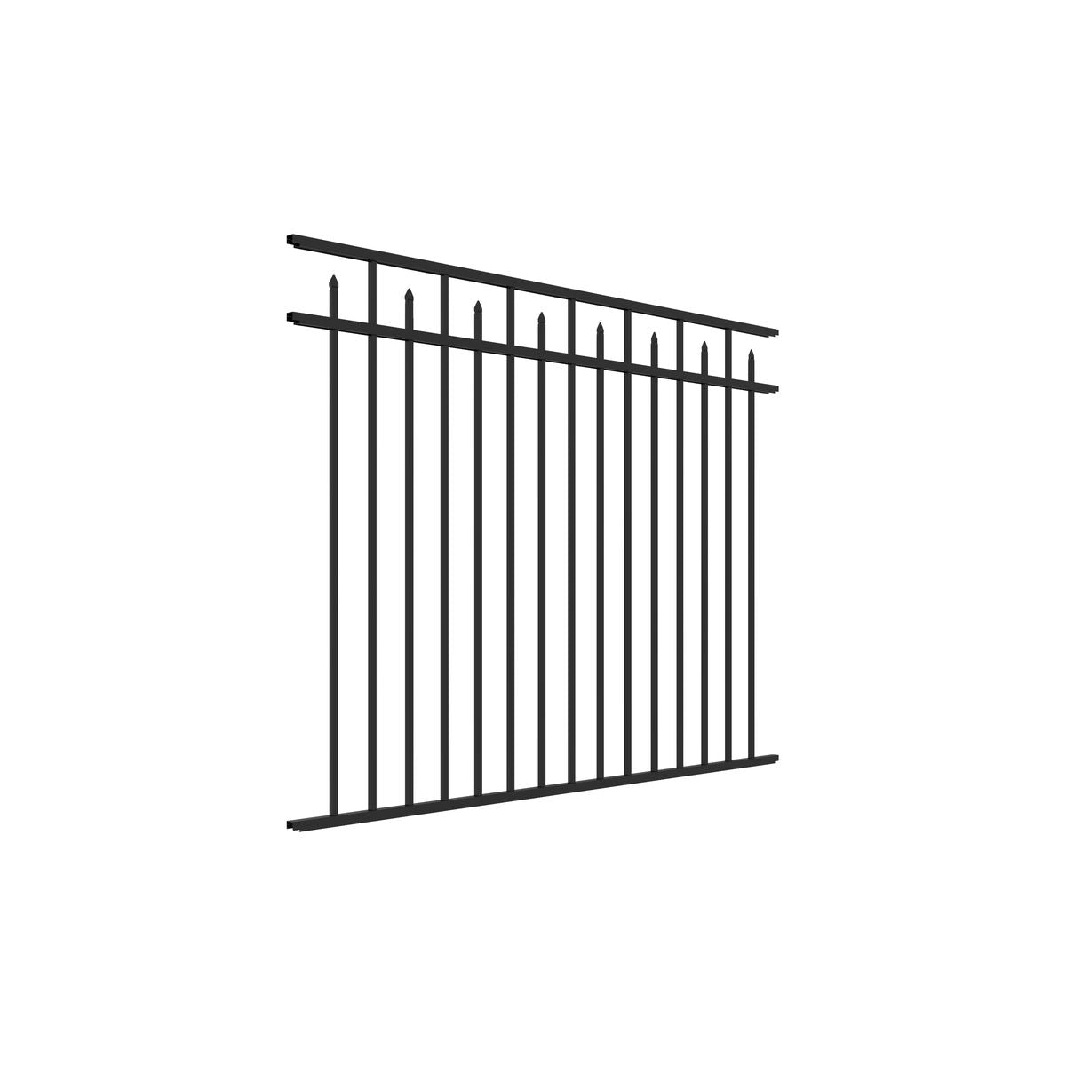 Augustine Harbor Series - Fence Panel - 4½' x 6' Drop Rail-Aluminum Fence Panels-ActiveYards-Black-FenceCenter