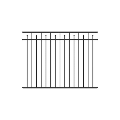 Augustine Harbor Series - Fence Panel - 4½' x 6' Drop Rail-Aluminum Fence Panels-ActiveYards-Black-FenceCenter