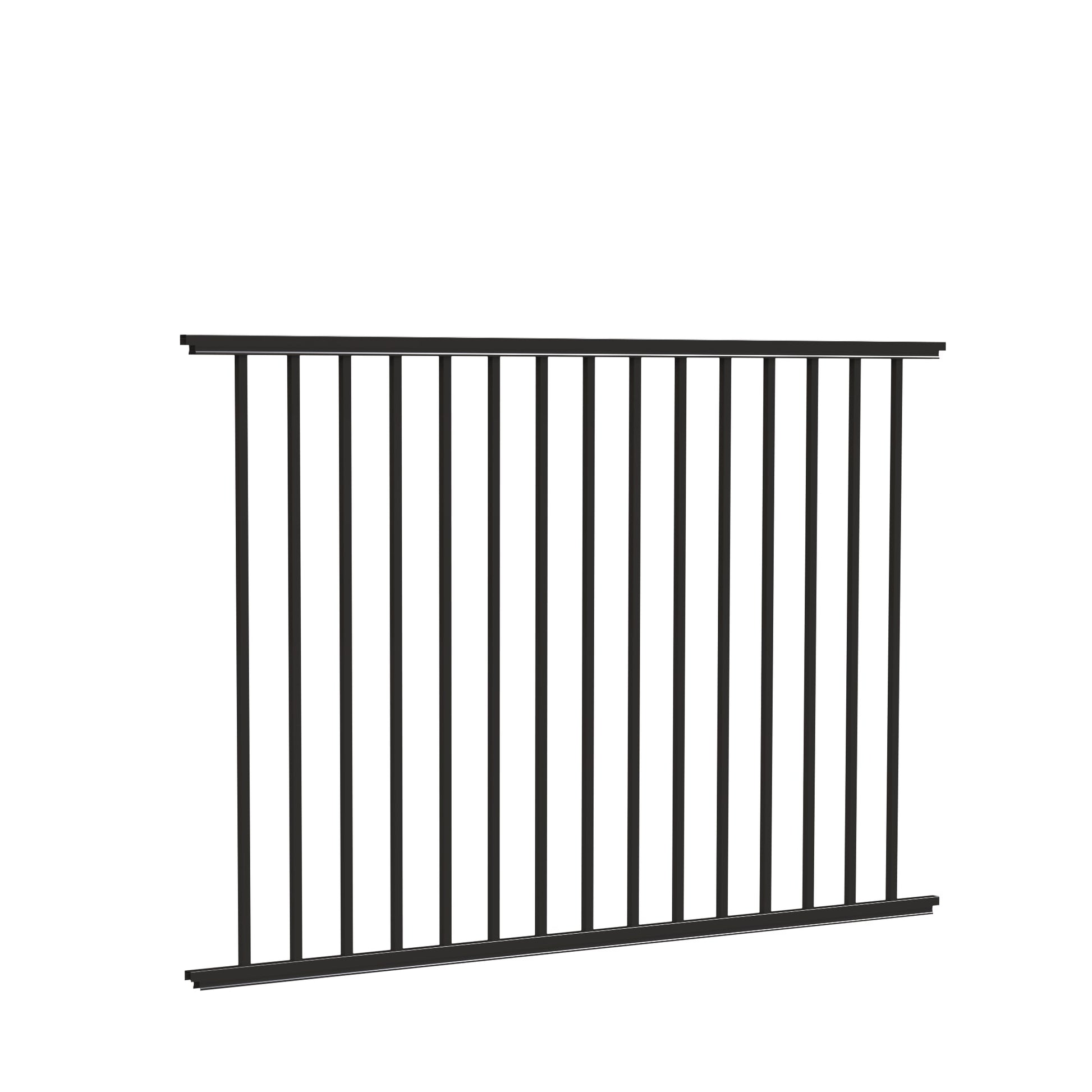 Cannon Harbor Series - Fence Panel - 4' x 6'-Aluminum Fence Panels-ActiveYards-Black-FenceCenter