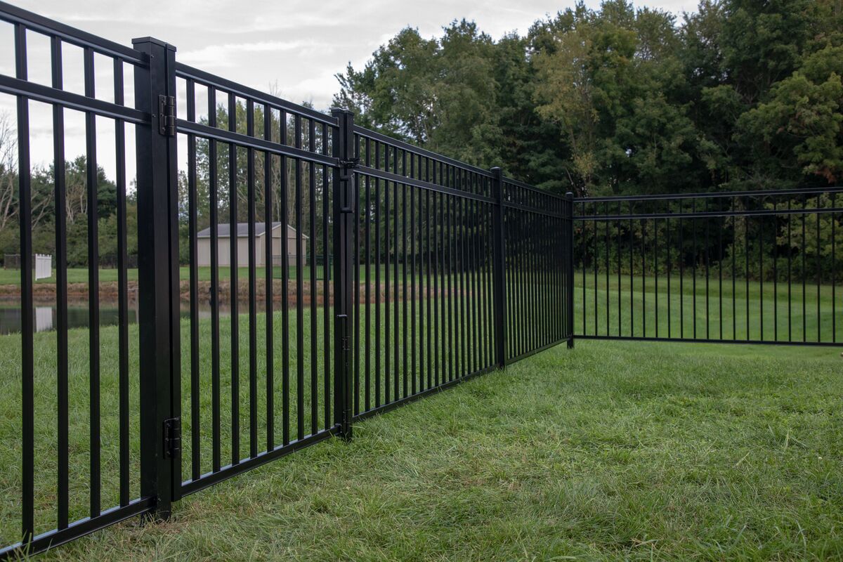 Princeton Haven Series - Fence Panel - 4½' x 8' Drop Rail-Aluminum Fence Panels-ActiveYards-Black-FenceCenter