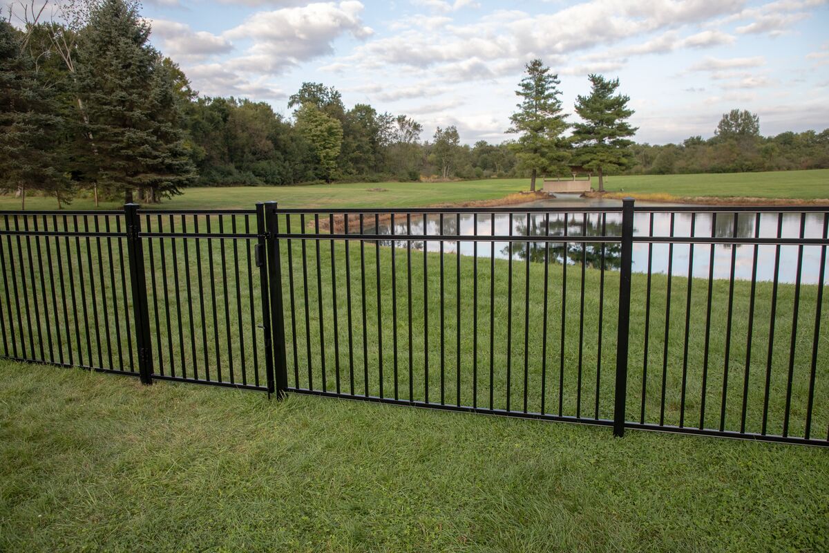 Princeton Haven Series - Fence Panel - 4½' x 8' Drop Rail-Aluminum Fence Panels-ActiveYards-Black-FenceCenter