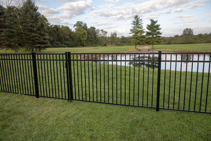 Princeton Haven Series - Fence Panel - 4½' x 8' Drop Rail-Aluminum Fence Panels-ActiveYards-Black-FenceCenter
