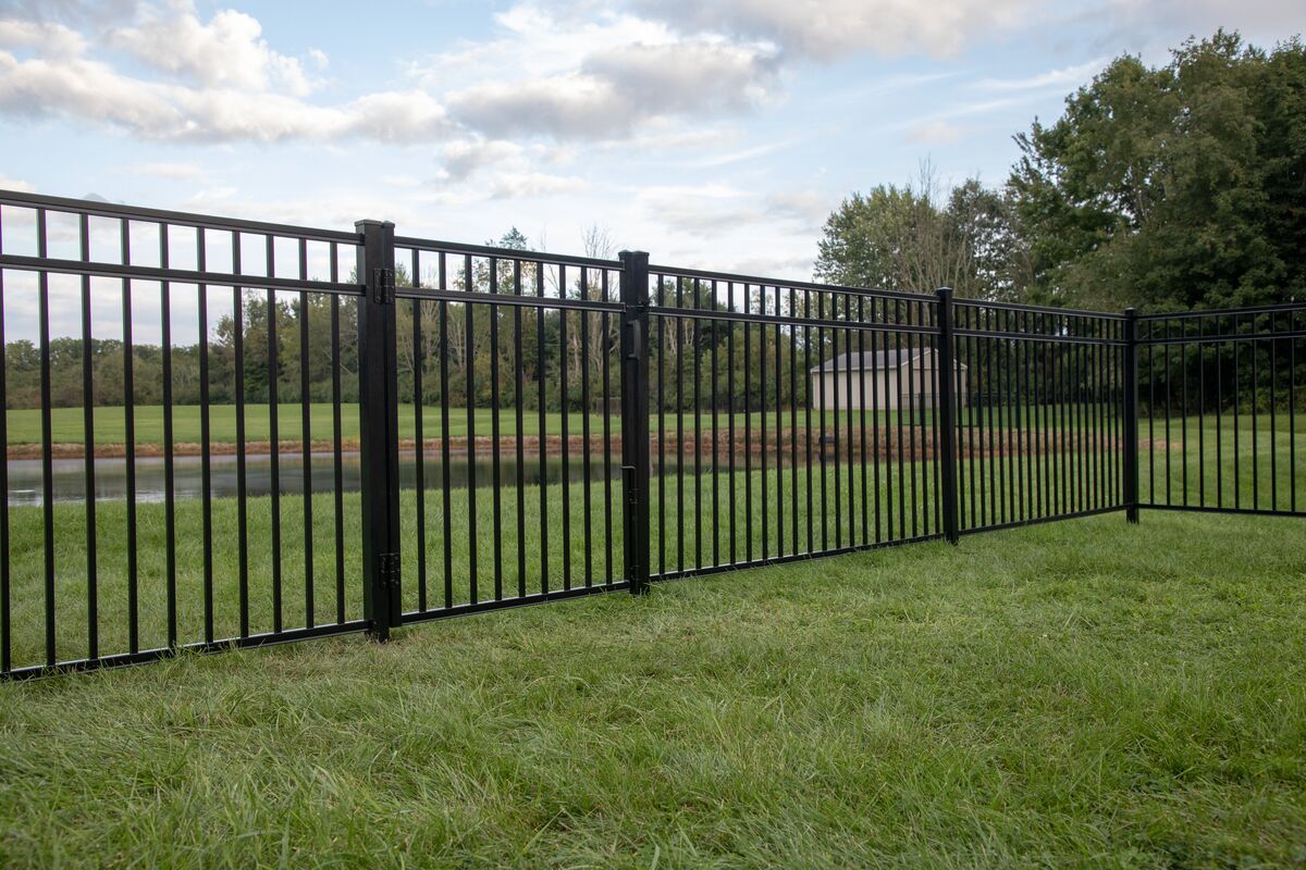 Princeton Haven Series - Fence Panel - 4½' x 8' Drop Rail-Aluminum Fence Panels-ActiveYards-Black-FenceCenter