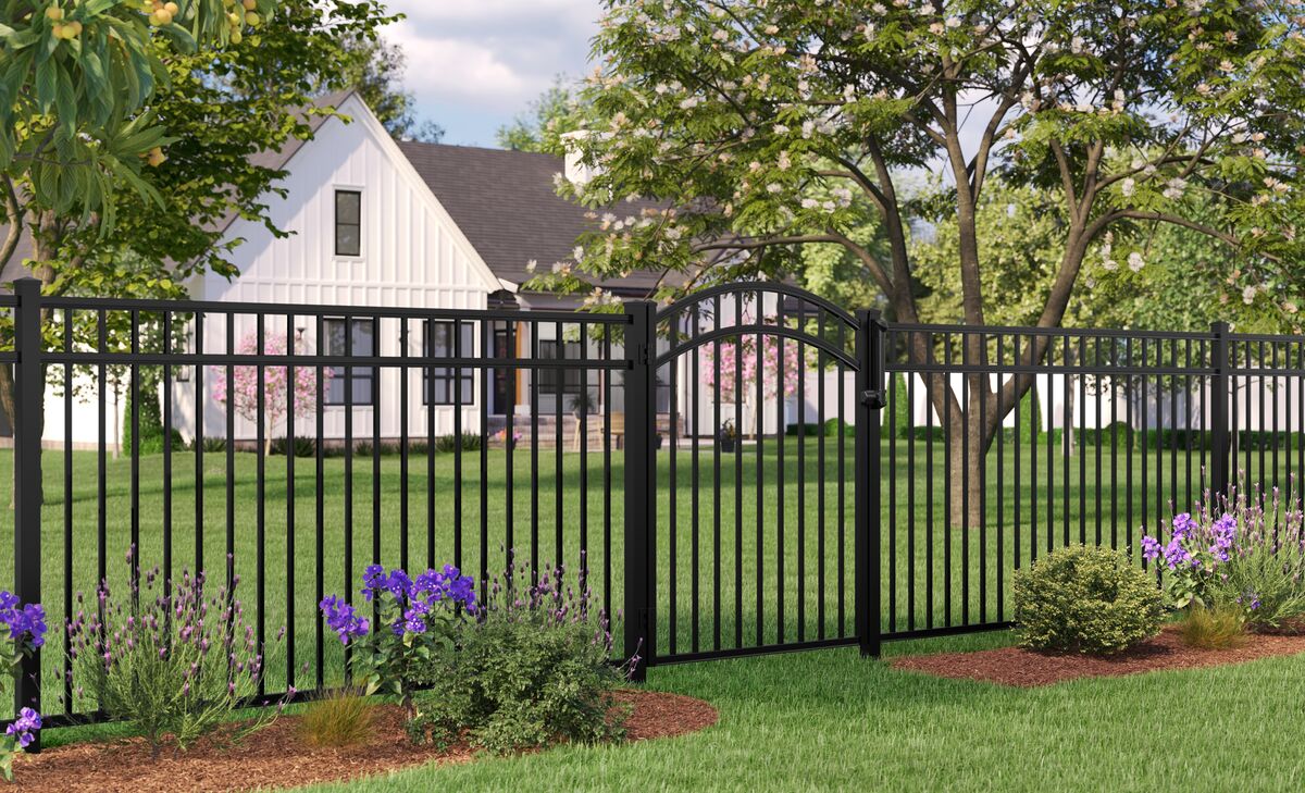 Princeton - Fence Panel - 4½' x 8' Drop Rail-Aluminum Fence Panels-Catalyst-Black