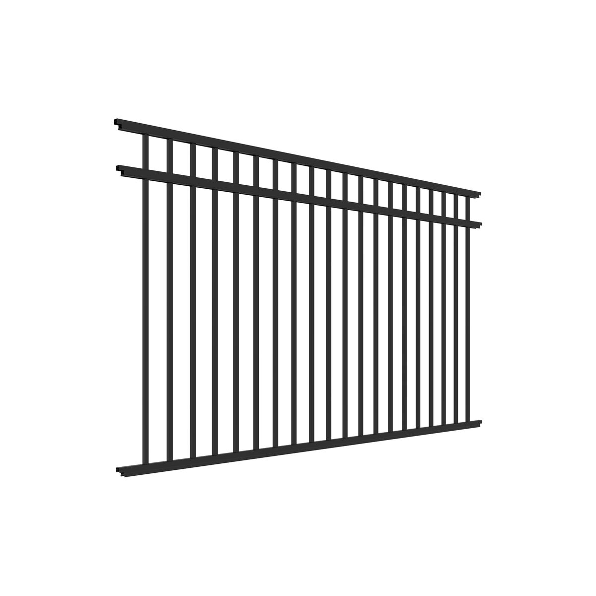 Princeton Haven Series - Fence Panel - 4½' x 8' Drop Rail-Aluminum Fence Panels-ActiveYards-Black-FenceCenter