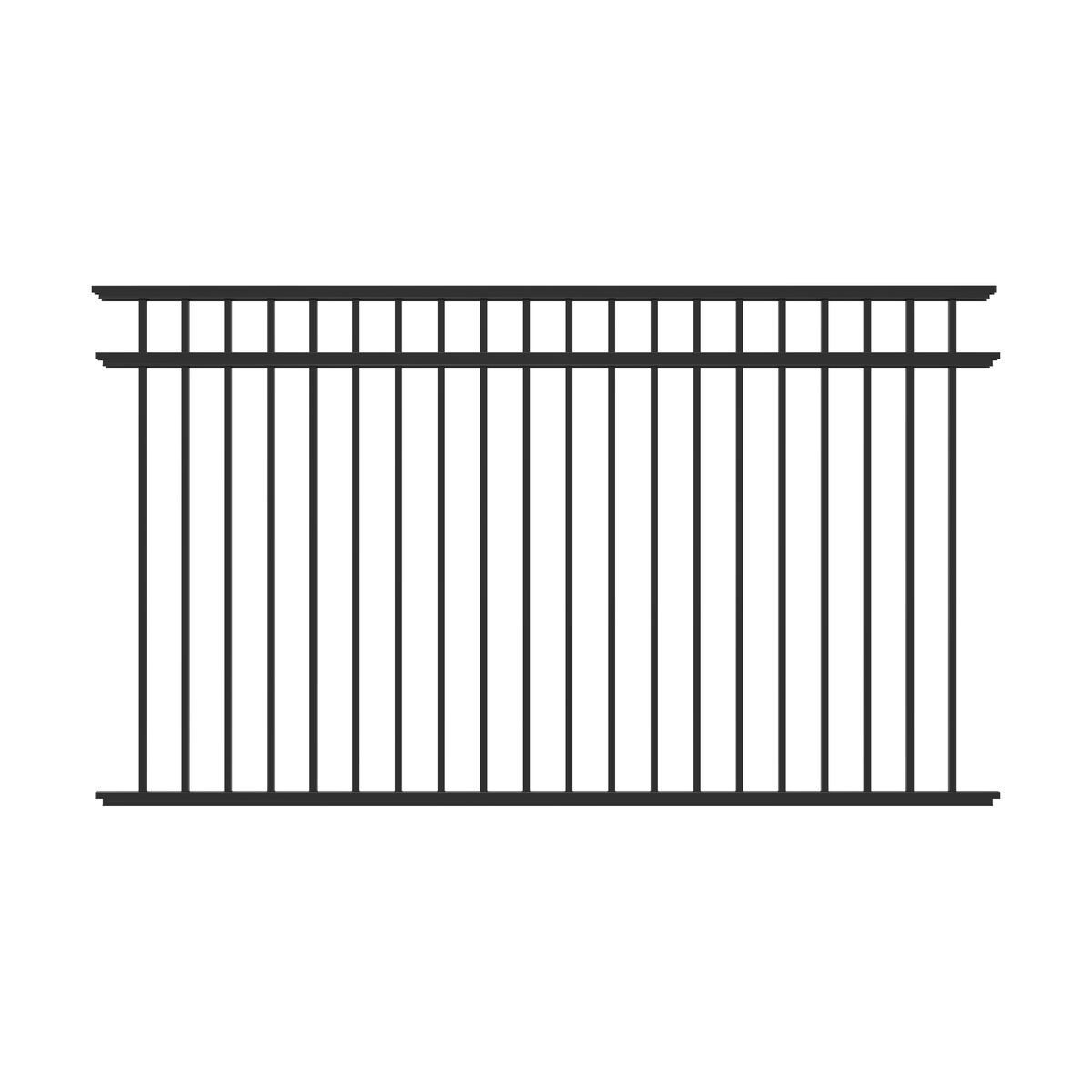 Princeton Haven Series - Fence Panel - 4½' x 8' Drop Rail-Aluminum Fence Panels-ActiveYards-Black-FenceCenter
