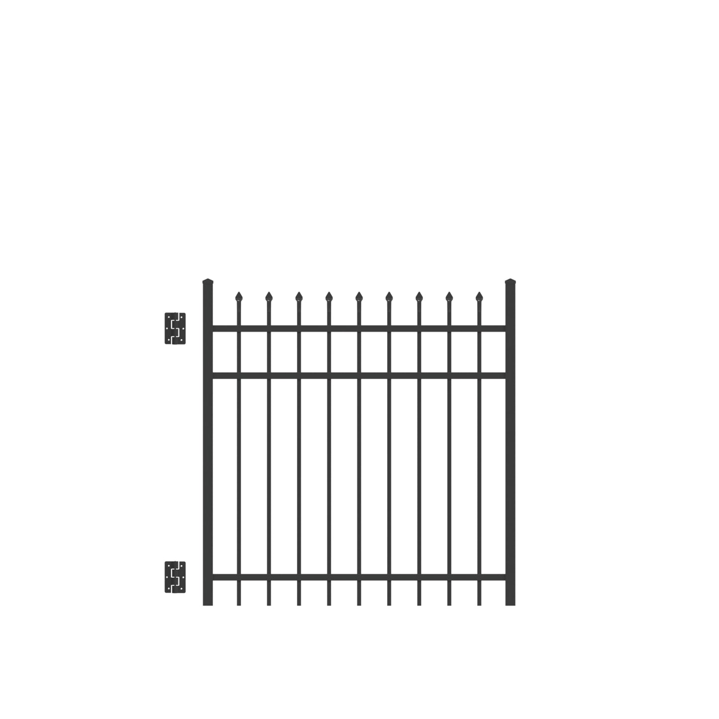 Georgetown Harbor Series - Straight Gate - 4' x 4'-Aluminum Fence Gates-ActiveYards-Black-FenceCenter