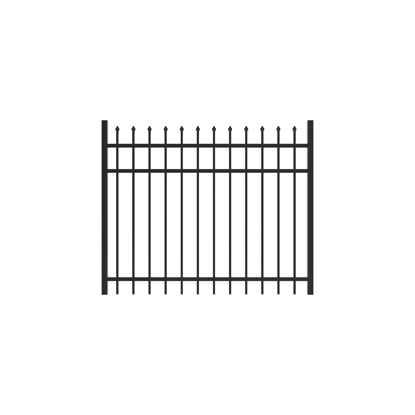 Georgetown Harbor Series - Straight Gate - 4' x 5'-Aluminum Fence Gates-ActiveYards-Black-FenceCenter