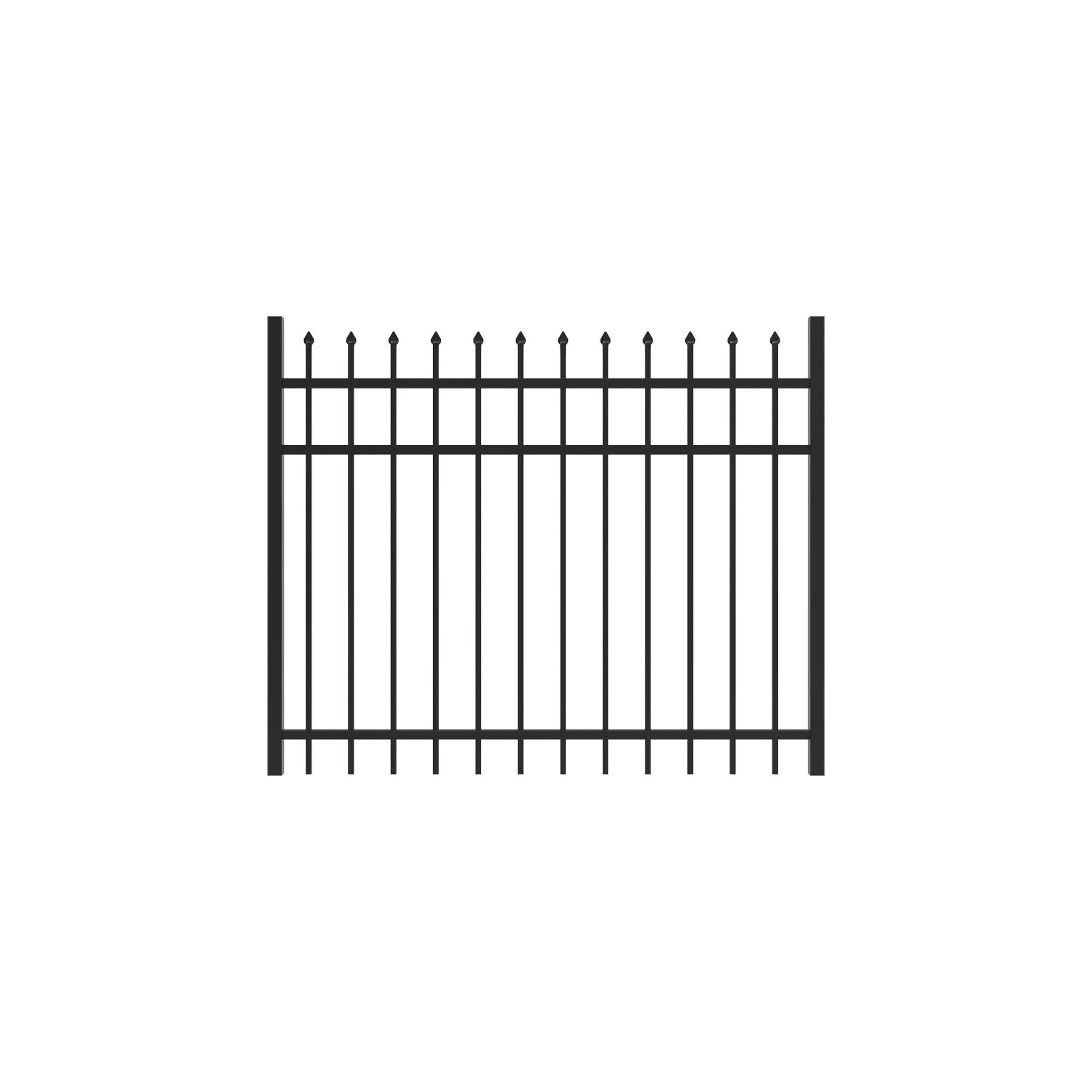 Georgetown Harbor Series - Straight Gate - 4' x 5'-Aluminum Fence Gates-ActiveYards-Black-FenceCenter