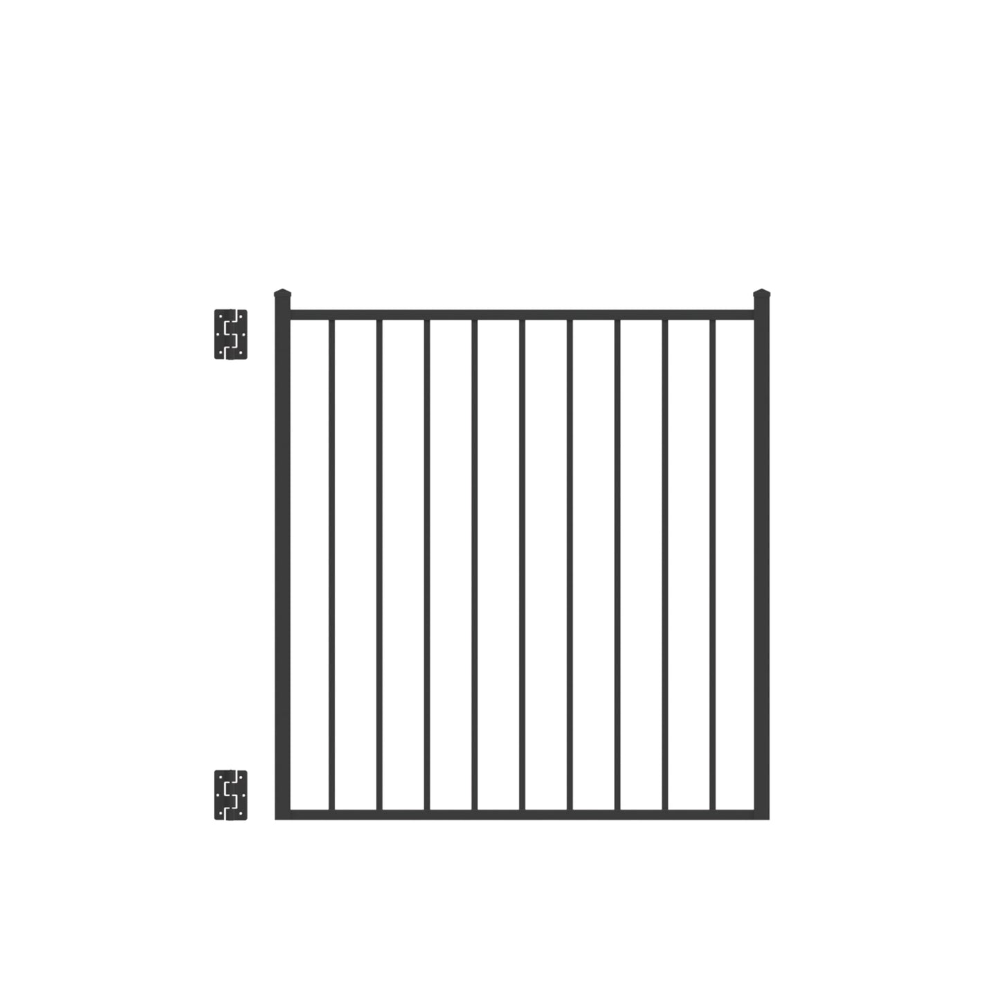 Cannon Harbor Series - Straight Gate - 4' x 4'-Aluminum Fence Gates-ActiveYards-Black-FenceCenter