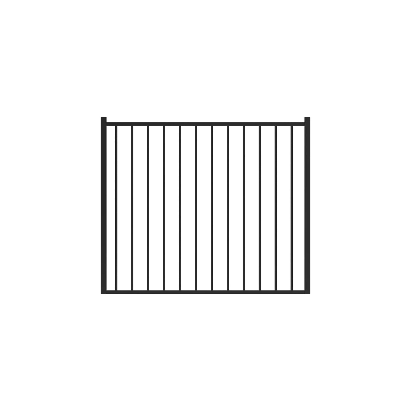 Cannon Harbor Series - Straight Gate - 4' x 5'-Aluminum Fence Gates-ActiveYards-Black-FenceCenter