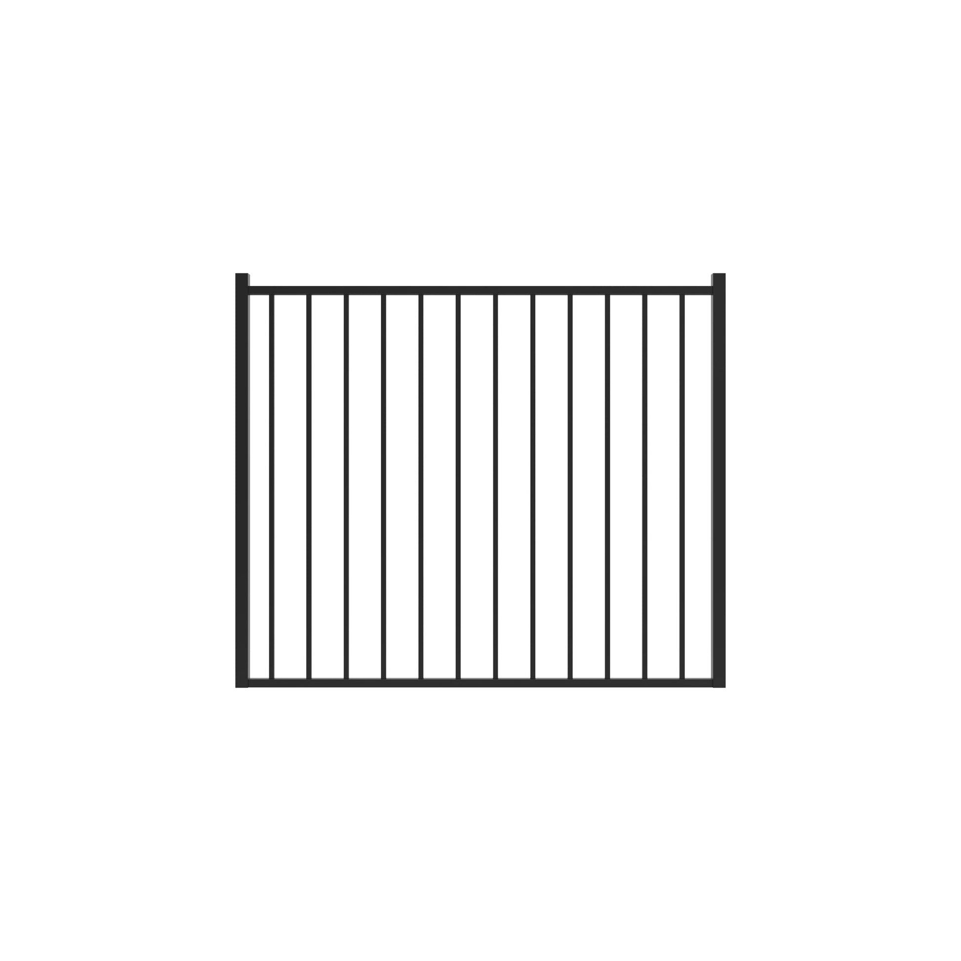 Cannon Harbor Series - Straight Gate - 4' x 5'-Aluminum Fence Gates-ActiveYards-Black-FenceCenter