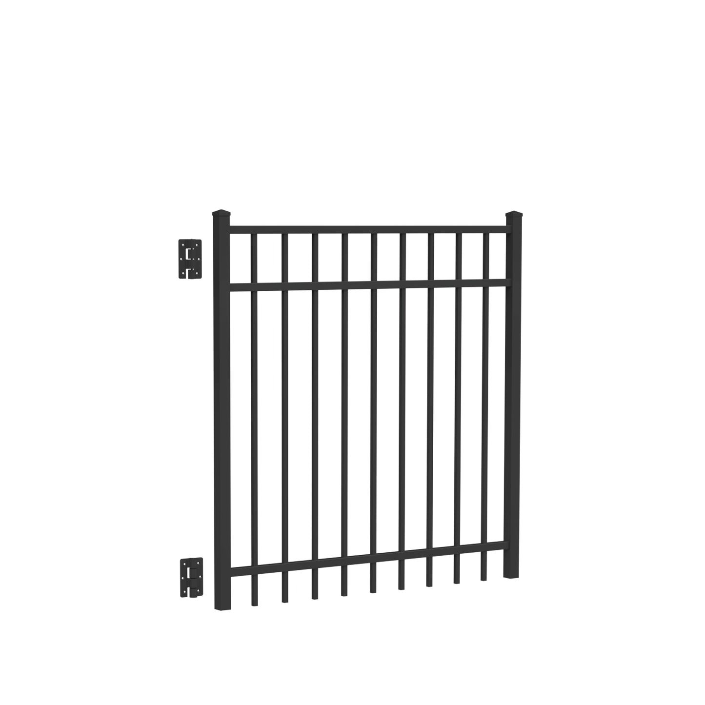 Princeton Harbor Series - Straight Gate - 4' x 4'-Aluminum Fence Gates-ActiveYards-Black-FenceCenter