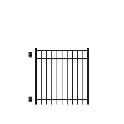 Princeton Harbor Series - Straight Gate - 4' x 4'-Aluminum Fence Gates-ActiveYards-Black-FenceCenter