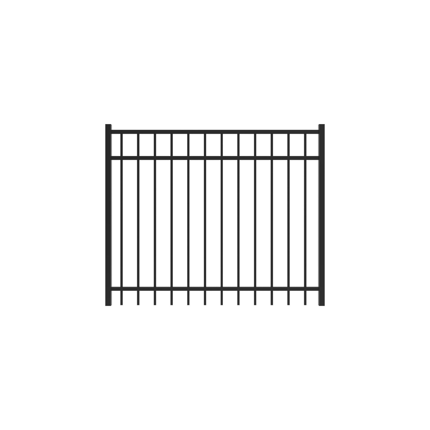 Princeton Harbor Series - Straight Gate - 4' x 5'-Aluminum Fence Gates-ActiveYards-Black-FenceCenter
