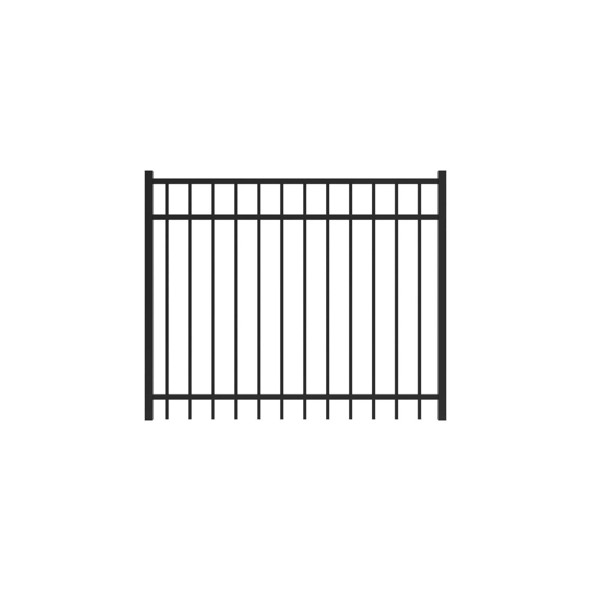Princeton Harbor Series - Straight Gate - 4' x 5'-Aluminum Fence Gates-ActiveYards-Black-FenceCenter