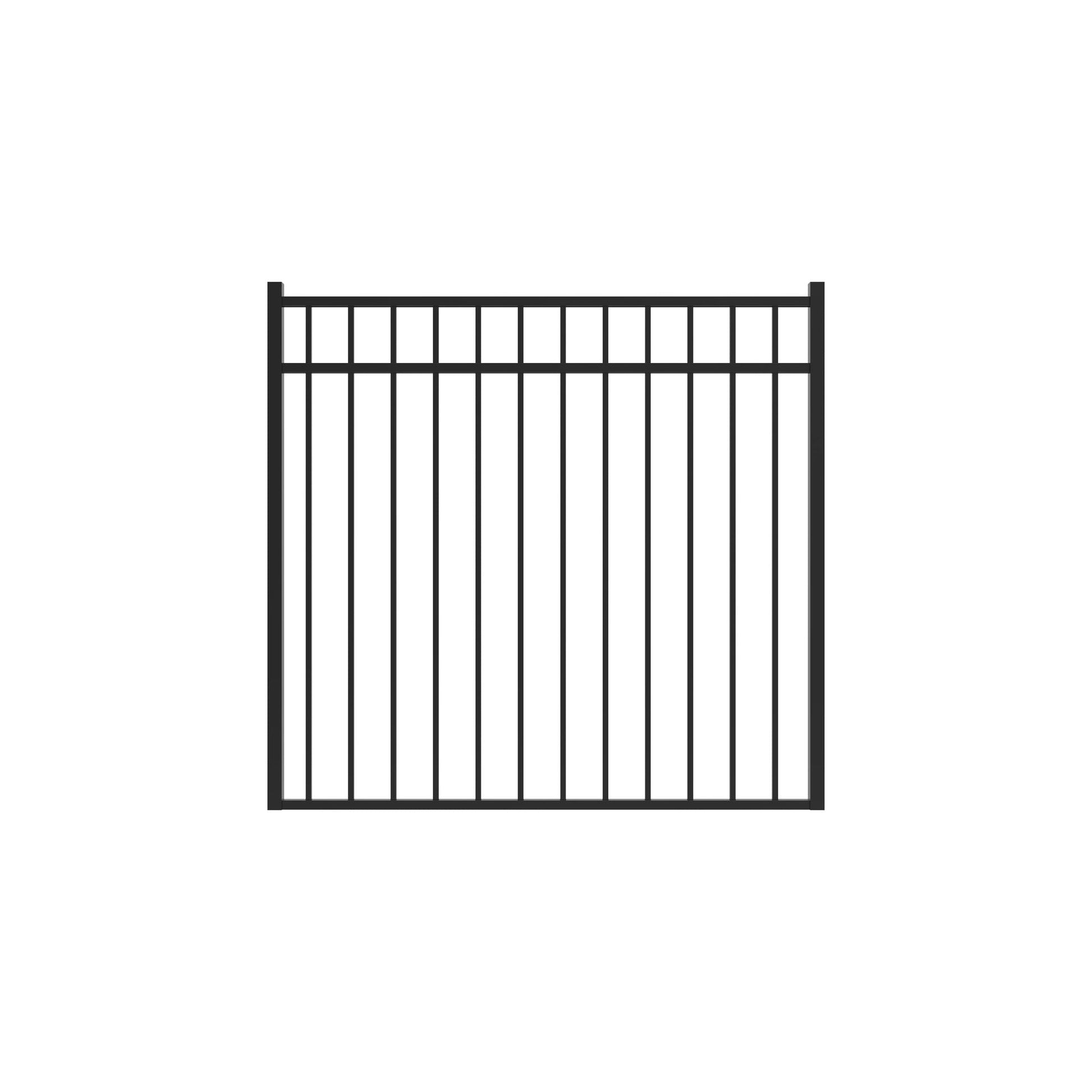 Princeton DR Harbor Series - Straight Gate - 4½' x 5'-Aluminum Fence Gates-ActiveYards-Black-FenceCenter