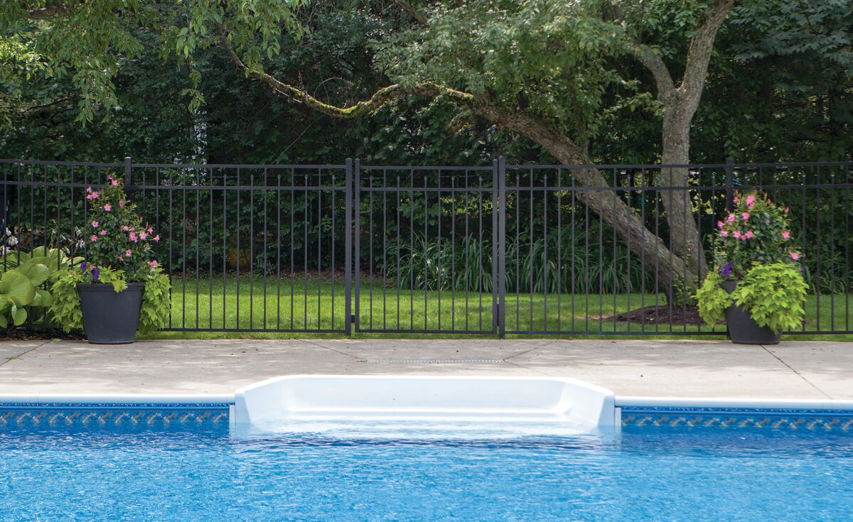Augustine Harbor Series - Straight Gate - 4½' x 4'-Aluminum Fence Gates-ActiveYards-Black-FenceCenter