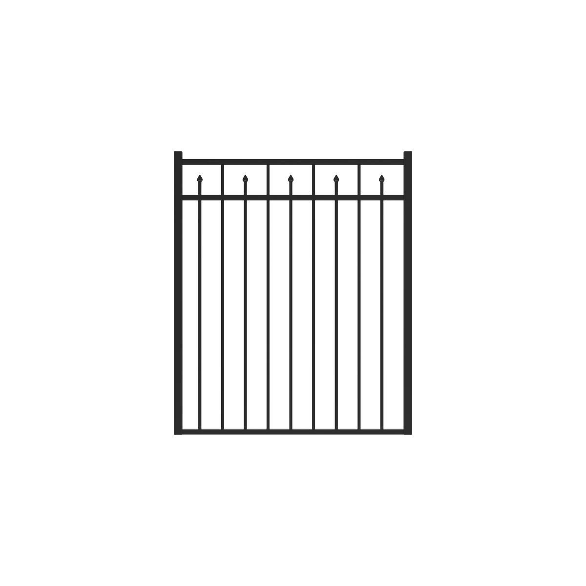 Augustine Harbor Series - Straight Gate - 4½' x 4'-Aluminum Fence Gates-ActiveYards-Black-FenceCenter