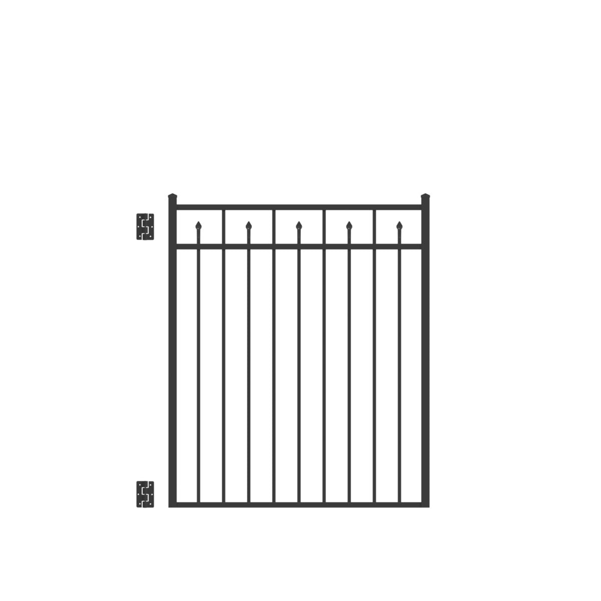 Augustine Harbor Series - Straight Gate - 4½' x 4'-Aluminum Fence Gates-ActiveYards-Black-FenceCenter