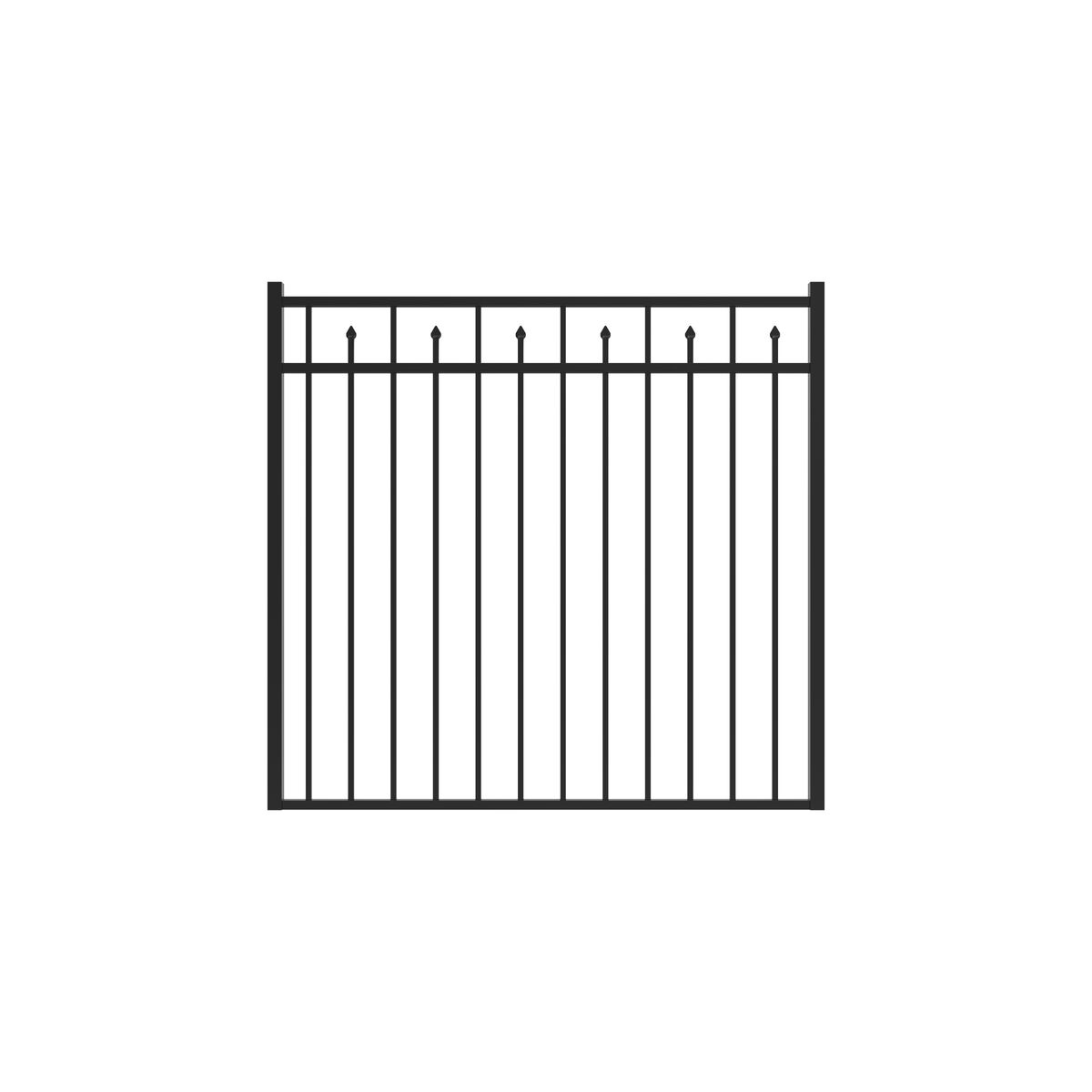 Augustine Harbor Series - Straight Gate - 4½' x 5'-Aluminum Fence Gates-ActiveYards-Black-FenceCenter