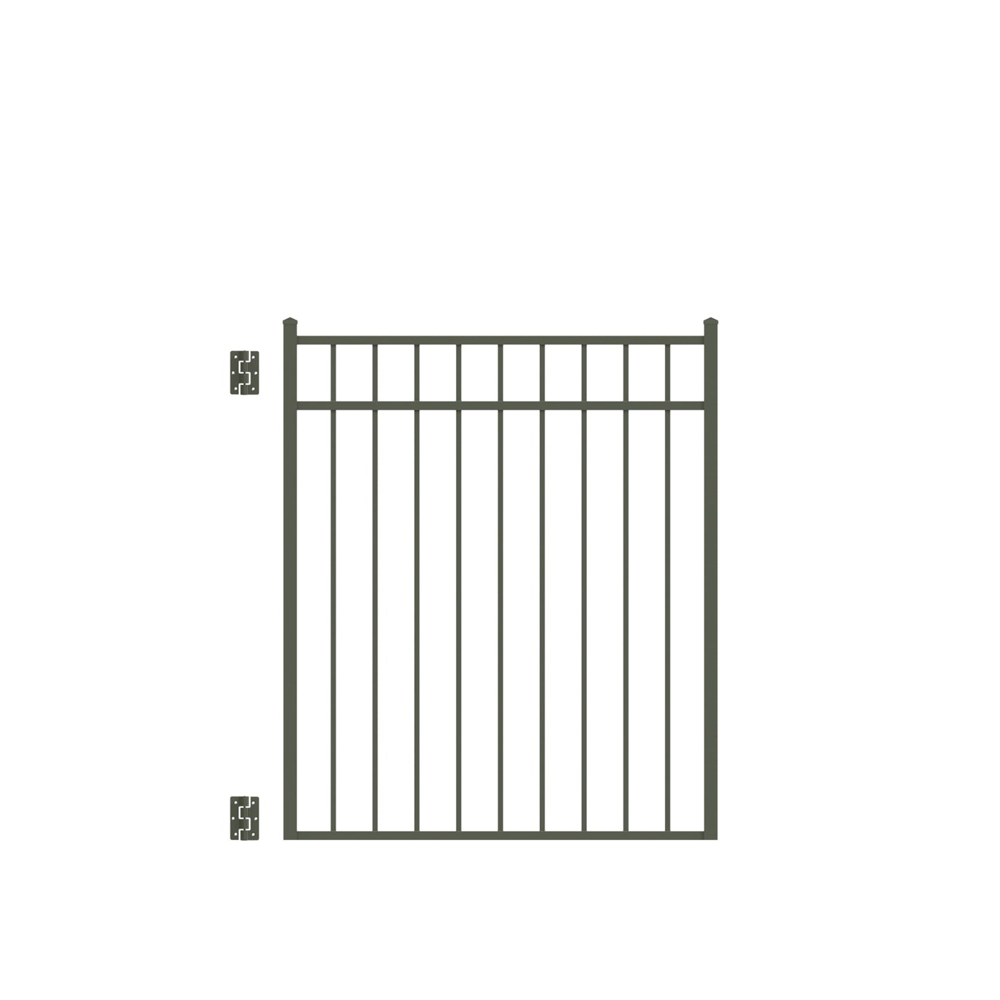 Princeton DR Harbor Series - Straight Gate - 4½' x 4'-Aluminum Fence Gates-ActiveYards-Pewter-FenceCenter