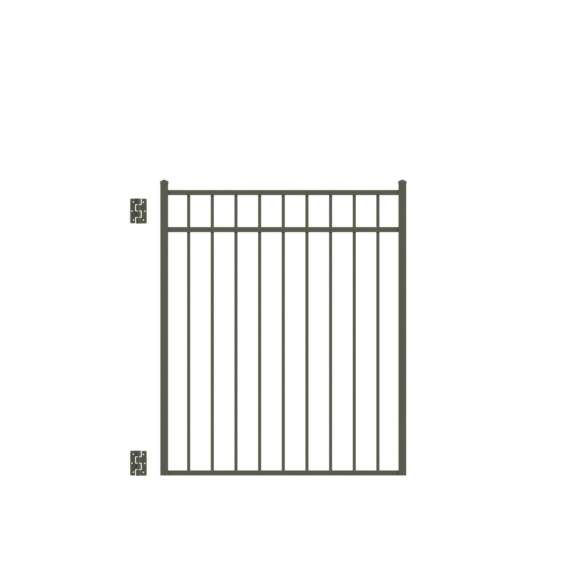 Princeton DR Harbor Series - Straight Gate - 4½' x 4'-Aluminum Fence Gates-ActiveYards-Pewter-FenceCenter