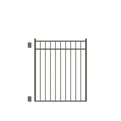 Princeton DR Harbor Series - Straight Gate - 4½' x 4'-Aluminum Fence Gates-ActiveYards-Pewter-FenceCenter