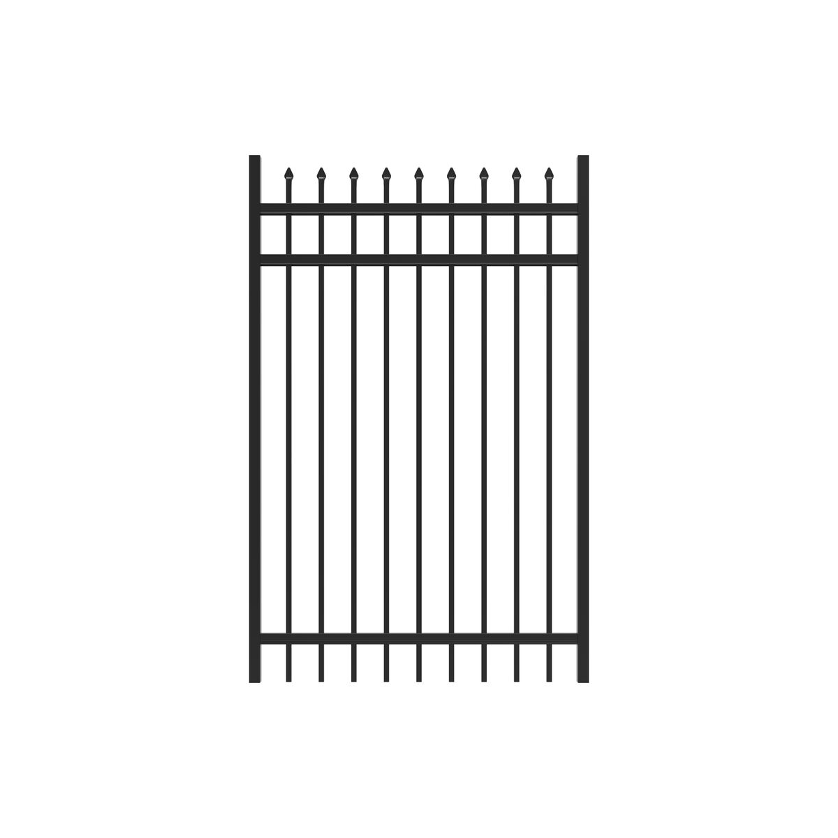 Georgetown Haven Series - Straight Gate - 6' x 4'-Aluminum Fence Gates-ActiveYards-Black-FenceCenter