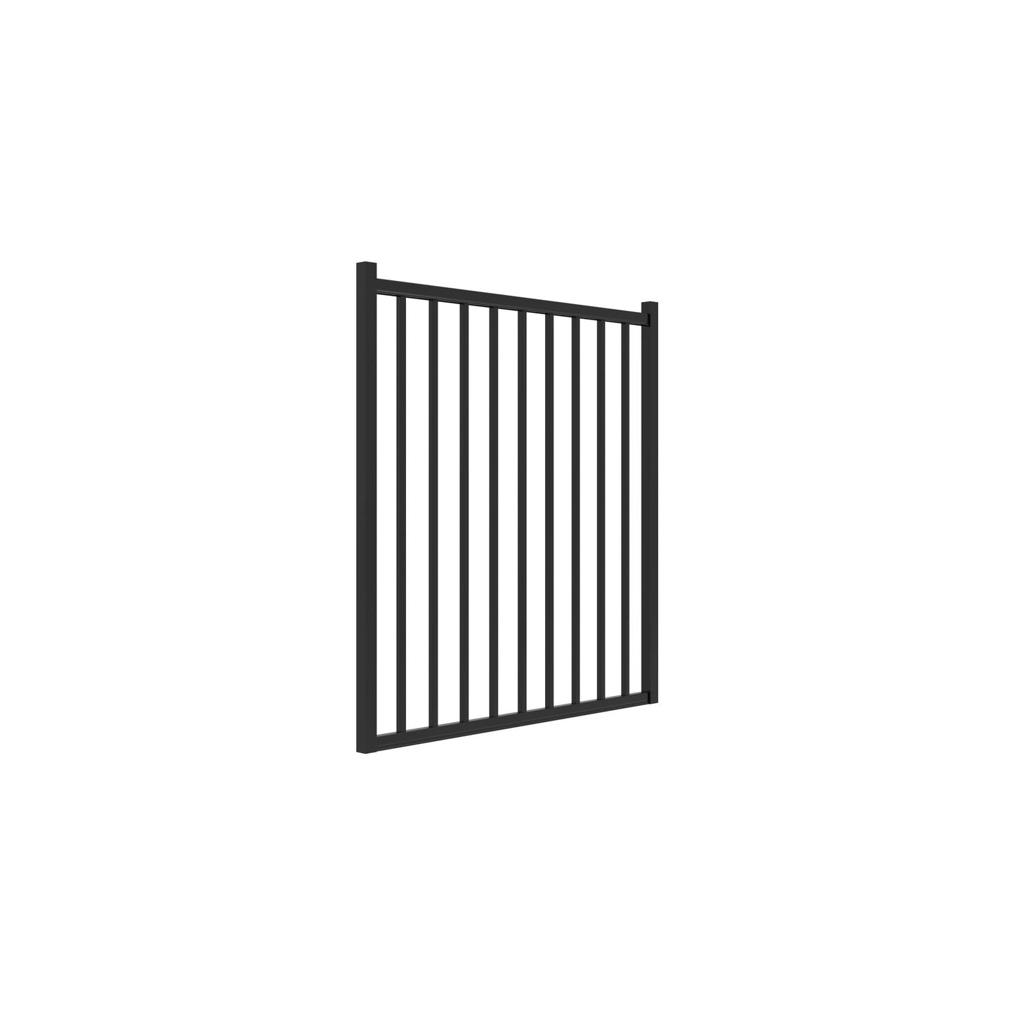 Cannon Haven Series - Straight Gate - 4' x 4'-Aluminum Fence Gates-ActiveYards-Black-FenceCenter
