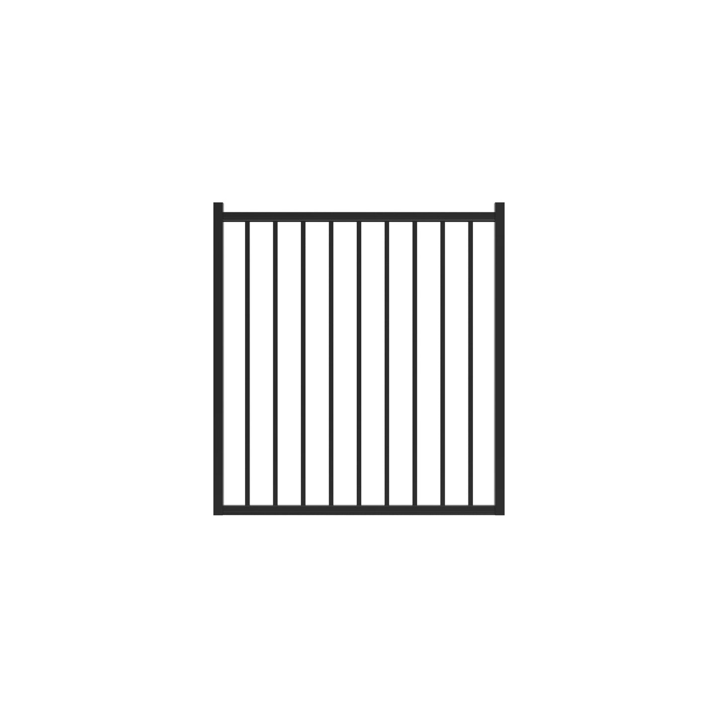 Cannon Haven Series - Straight Gate - 4' x 4'-Aluminum Fence Gates-ActiveYards-Black-FenceCenter