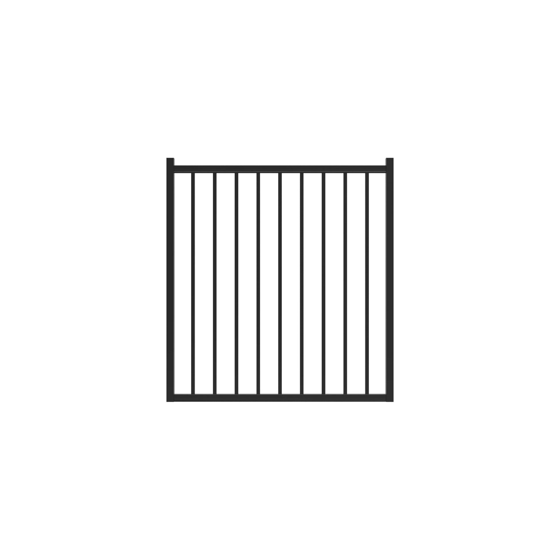 Cannon Haven Series - Straight Gate - 4' x 4'-Aluminum Fence Gates-ActiveYards-Black-FenceCenter
