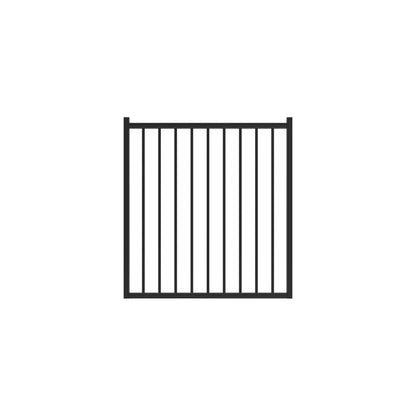 Cannon Haven Series - Straight Gate - 4' x 4'-Aluminum Fence Gates-ActiveYards-Black-FenceCenter