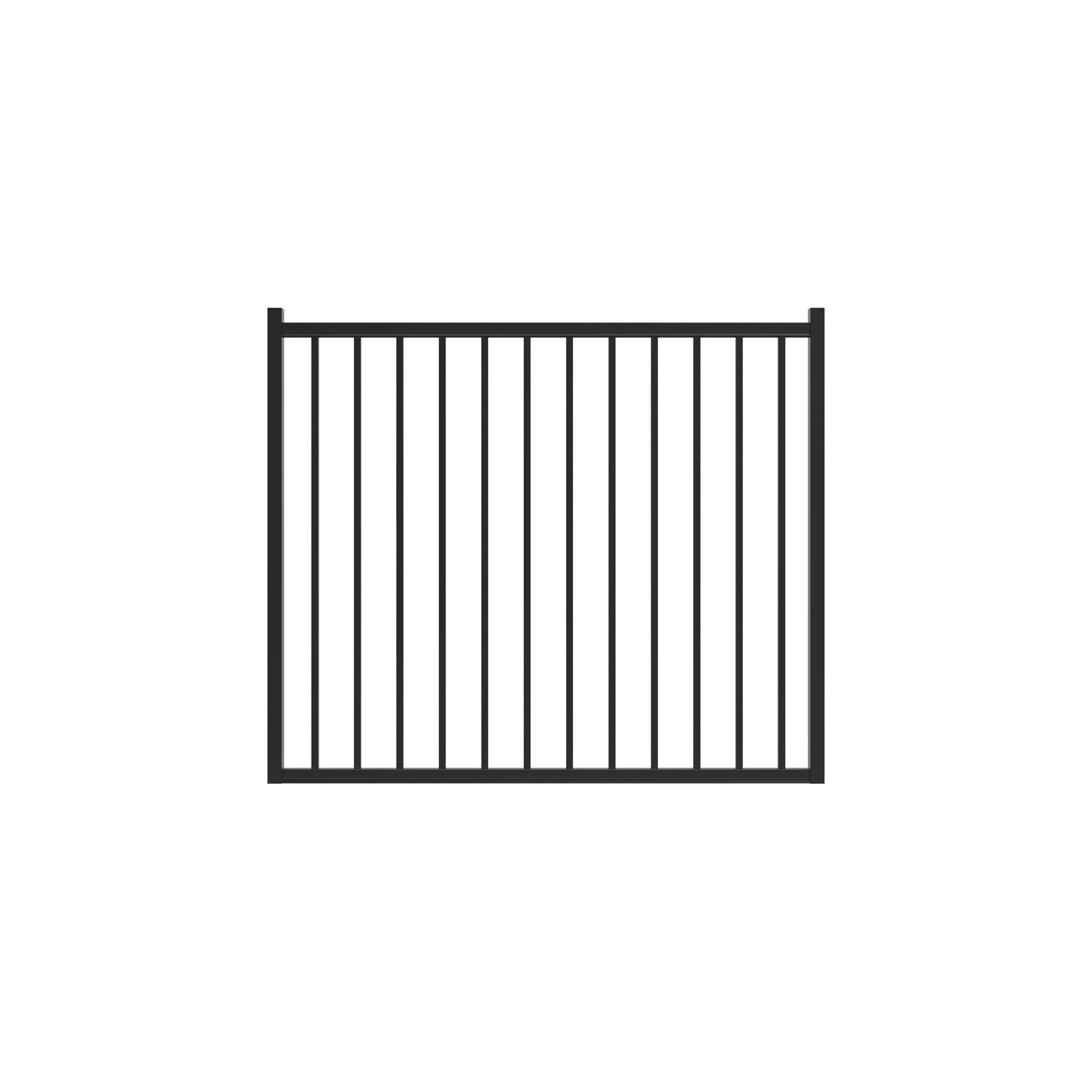 Cannon Haven Series - Straight Gate - 4' x 5'-Aluminum Fence Gates-ActiveYards-Black-FenceCenter