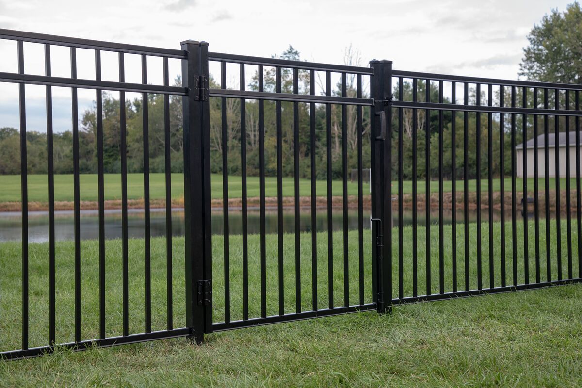 Princeton Haven Series - Straight Gate - 4½' x 4'-Aluminum Fence Gates-ActiveYards-Black-FenceCenter