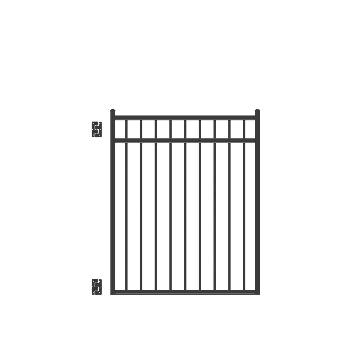 Princeton Haven Series - Straight Gate - 4½' x 4'-Aluminum Fence Gates-ActiveYards-Black-FenceCenter