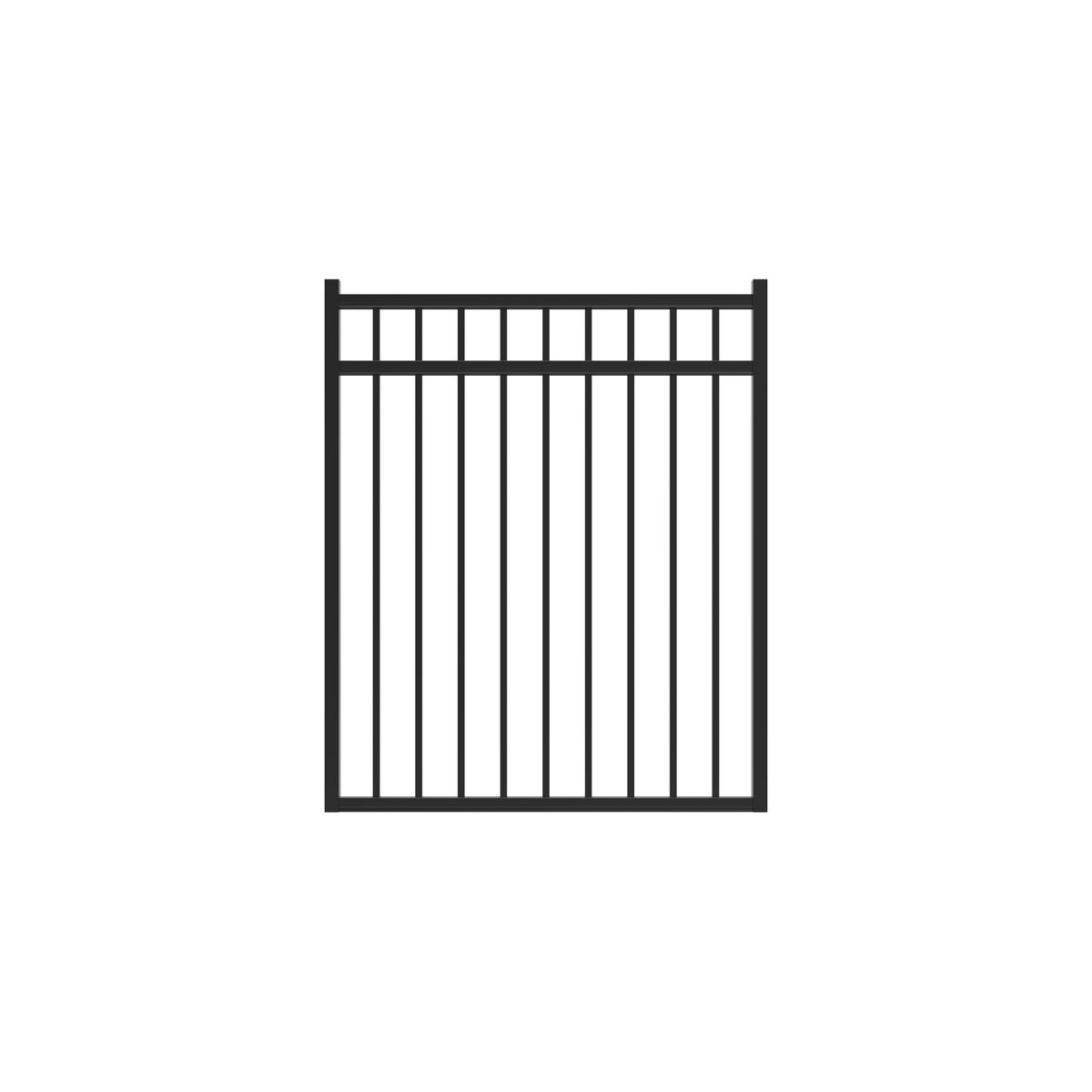 Princeton Haven Series - Straight Gate - 4½' x 4'-Aluminum Fence Gates-ActiveYards-Black-FenceCenter