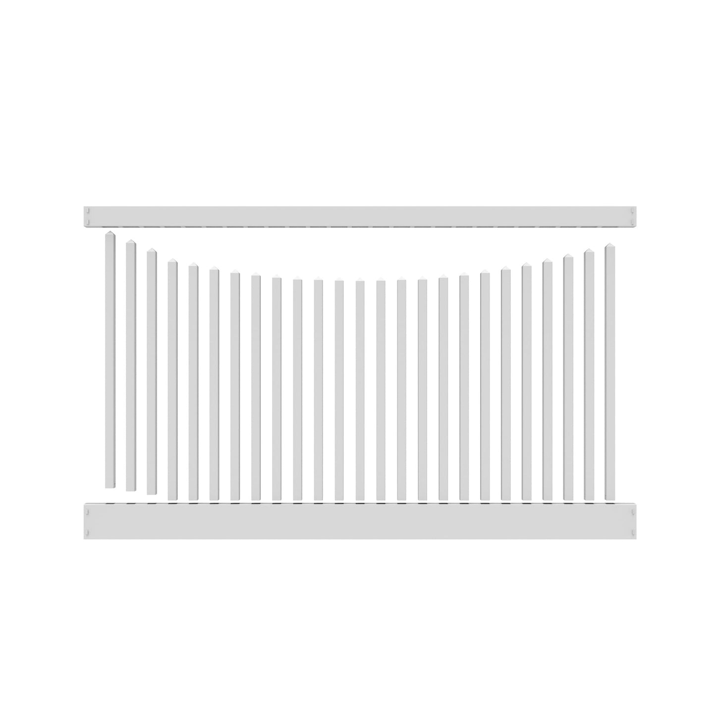 Chestnut Scallop Haven Series - Fence Panel - 4' x 8'-Vinyl Fence Panels-ActiveYards-White-FenceCenter