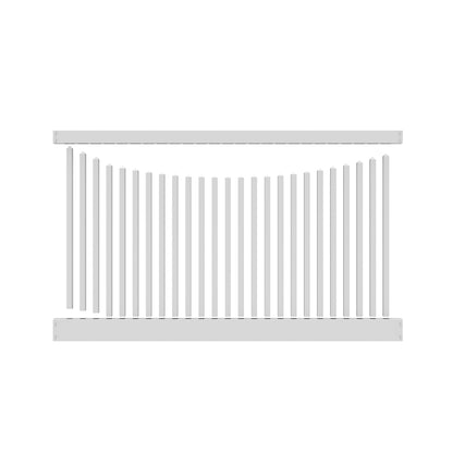 Chestnut Scallop Haven Series - Fence Panel - 4' x 8'-Vinyl Fence Panels-ActiveYards-White-FenceCenter